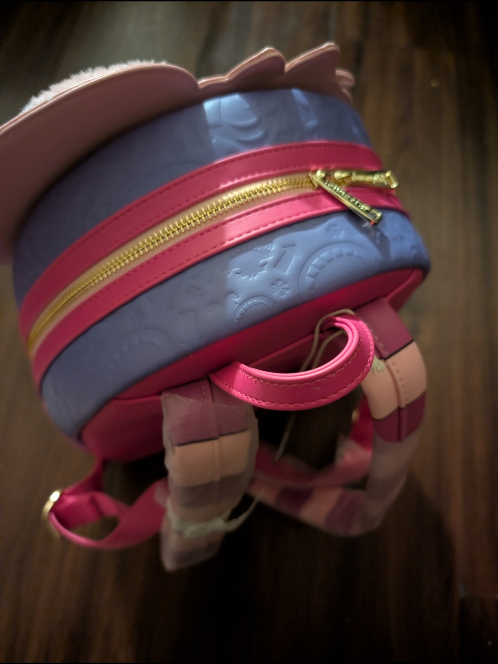 Loungefly Pink & Purple Cheshire Cat Plush Mini Backpack - Picture 3 of 6